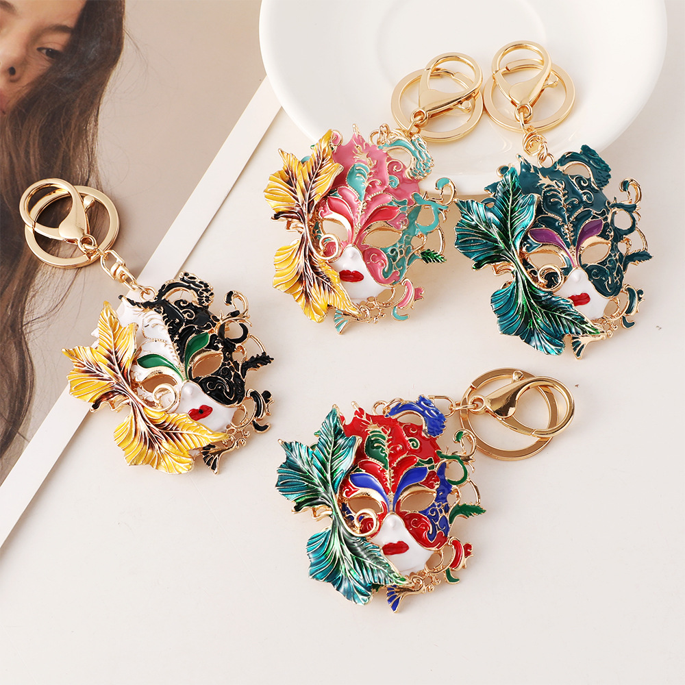 Vintage Collectible Accessories - Venezianischer Karneval, goldene Maske, Schlüsselanhänger, Vintage-Stil,