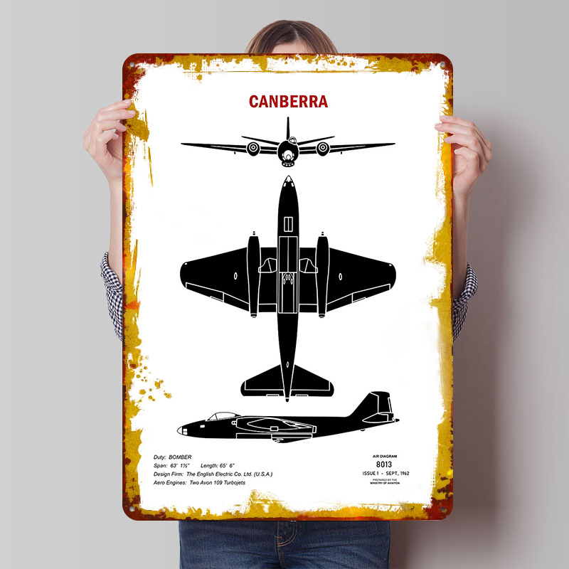 Canberra Vintage & Collectible Centre Reviews - Canberra-Erinnerungstafel aus Zinn, personalisiertes Wandkunst-Poster, Retro-Vintage-Metallschilder