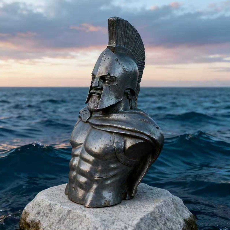 Vintage Collectible Accessories - Massive Eisenkunst Halber Körper Spartaner-Statue Vintage