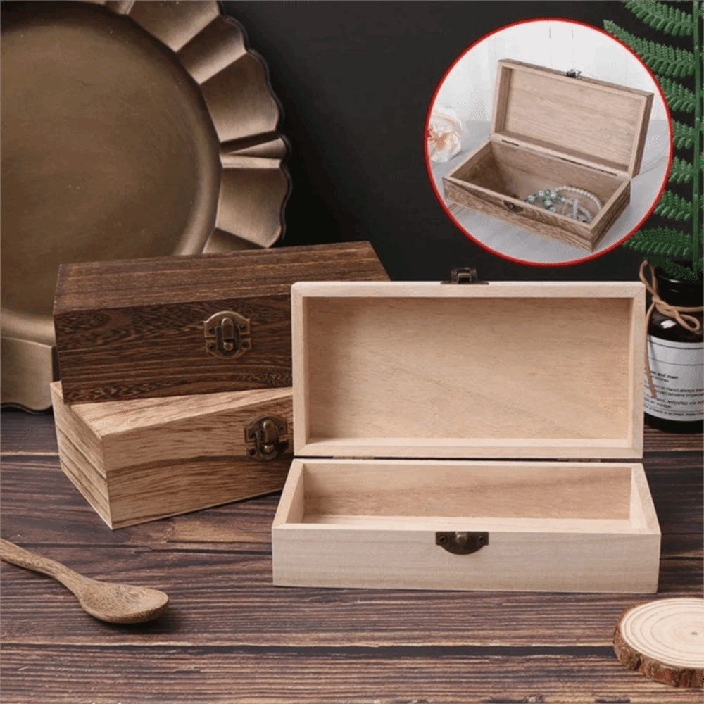 Vintage Collectible Show - Multifunktionale Holz-Geschenkverpackungsboxen Vintage Klappdeckel Holzkiste Geschenkverpackungsbox